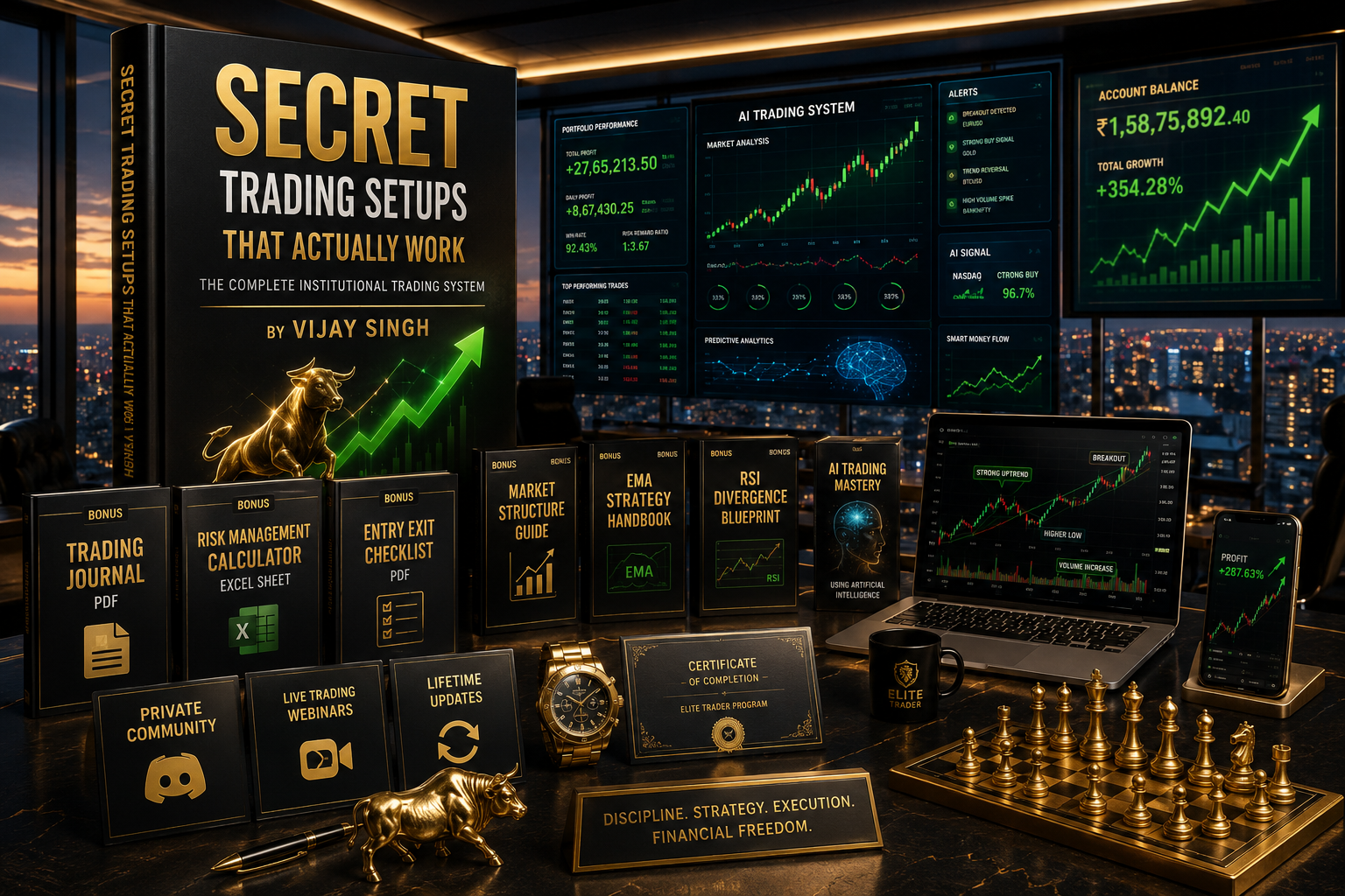 SECRET TRADING SETUPS THAT ACTUALLY WORK The Complete Institutional Trading System for Consistent Profits By Vijay Singh